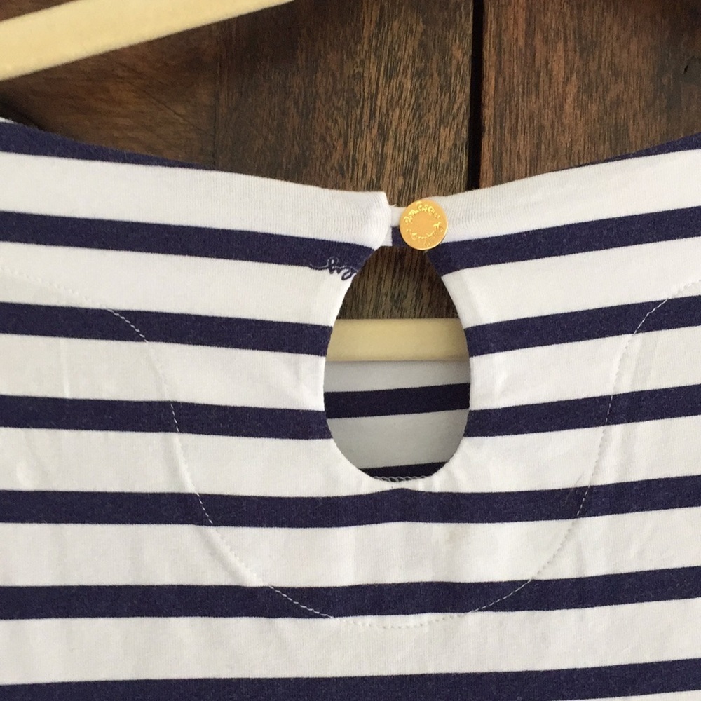 Lilly Pulitzer navy blue/white stripe 3/4 sleeve - Picture 5 of 5
